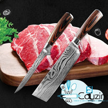 Charger l'image dans la galerie, 10pcs Jeu de couteaux de cuisine Damascus - El Couzina
