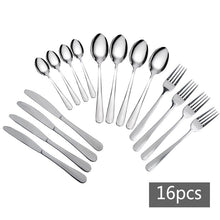 Charger l'image dans la galerie, 16 pièces ensemble de couverts en acier inoxydable vaisselle créative ensembles d'argenterie fourchette couteau cuillères vaisselle pour cuisine ménage - El Couzina